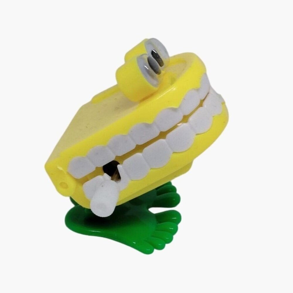 Wind Up Chattering Teeth  Walling Dentures Toy Yellow Creeping Hungry Toy